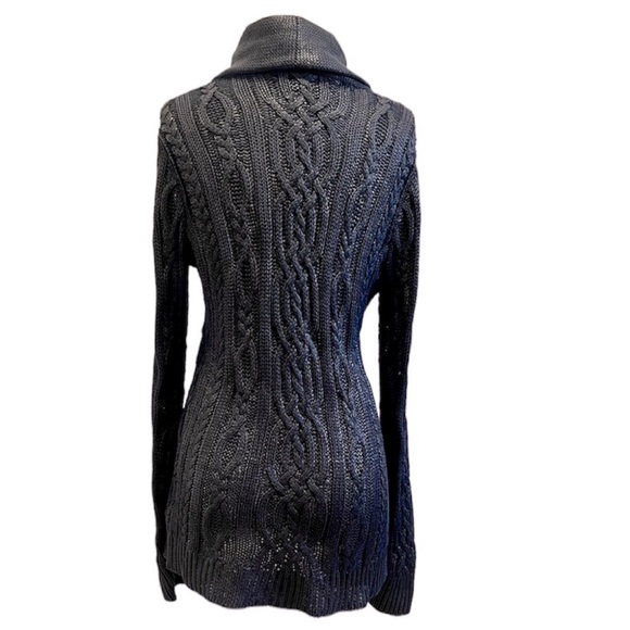 RALPH LAUREN 100% SILK BLACK LABEL CABLE KNIT
CARDIGAN - Picture 3 of 8